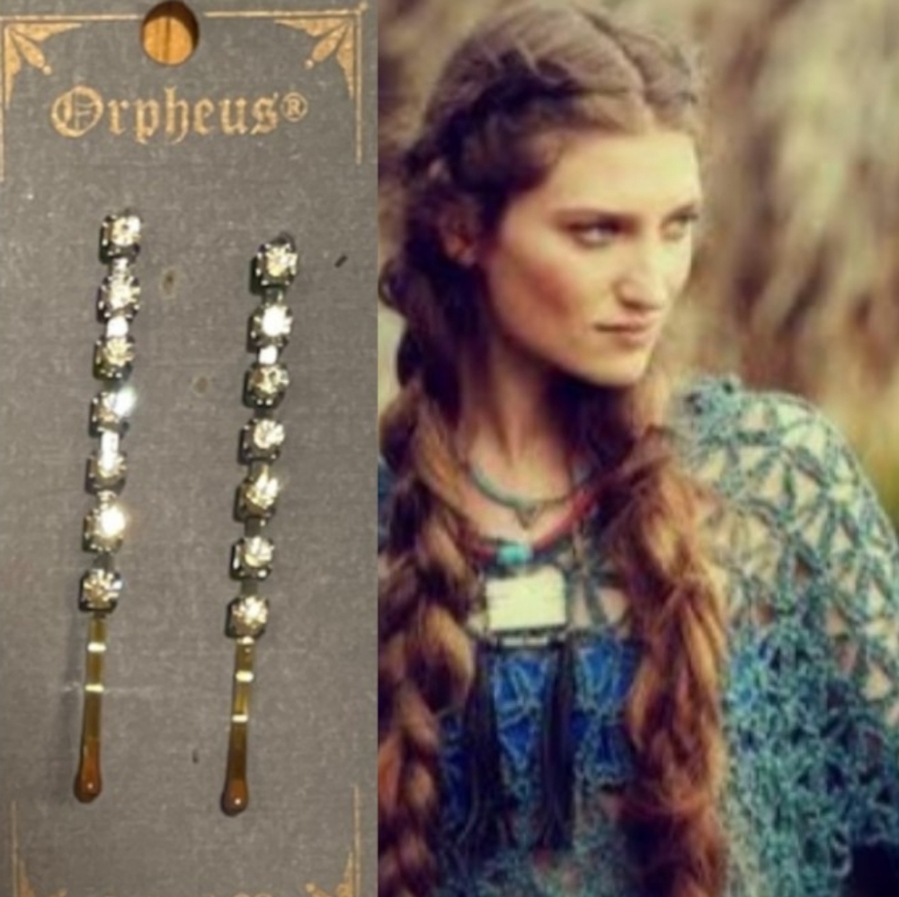 Hair Clip Gemstone Bobby Pin Reproduction Romantic Vintage Style Hair Jewelry
